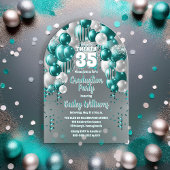 Aqua Balloons Class Year Graduation Party Acryl Uitnodigingen