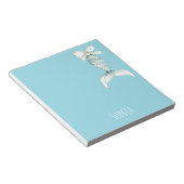 Aqua Beach Blauw Witte Zeemeermin Notitieblok (Schuin)