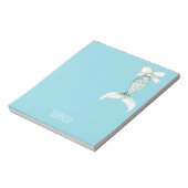 Aqua Beach Blauw Witte Zeemeermin Notitieblok (Linkerzijde)