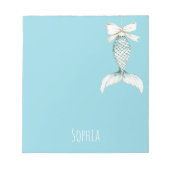 Aqua Beach Blauw Witte Zeemeermin Notitieblok (Voorkant)