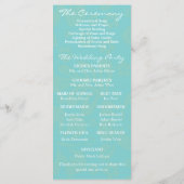 Aqua Beach Bloemen Trouwprogramma Programmakaart (Achterkant)