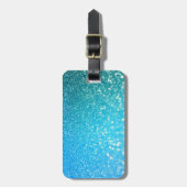Aqua Beach Blue Summer Glitter Bagagelabel (Voorkant verticaal)