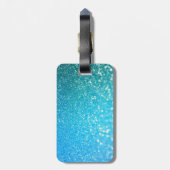 Aqua Beach Blue Summer Glitter Bagagelabel (Achterkant verticaal)