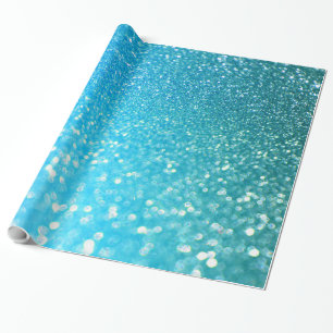 Aqua Beach Blue Summer Glitter Cadeaupapier