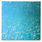 Aqua Beach Blue Summer Glitter Tegeltje (Voorkant)