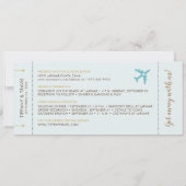Aqua Beach Boarding Pass Ticket Save the Date Kaar Aankondiging (Achterkant)