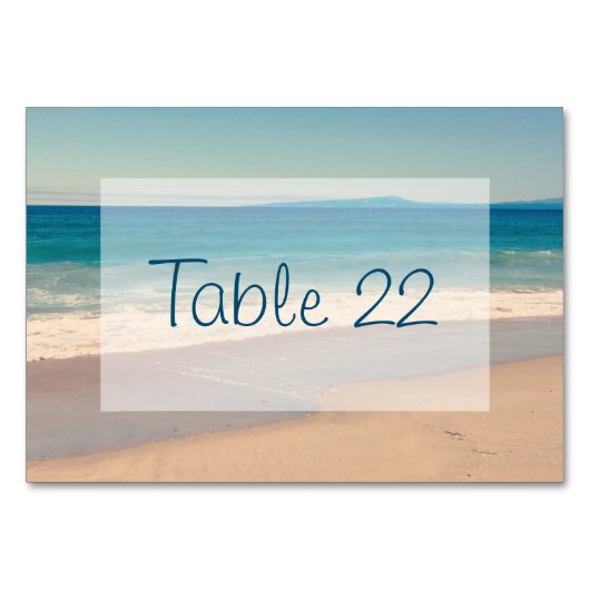 Aqua Beach Bruiloft Kaart (Achterkant)