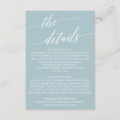 Aqua Beach Coördinaat Bruiloft Details Informatiekaartje (Voorkant)
