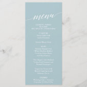 Aqua Beach Coördinaat Bruiloft Diner Menu Kaart (Voorkant)