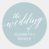 Aqua Beach Coördinaat Bruiloft Envelop Afdichtinge Ronde Sticker (Voorkant)
