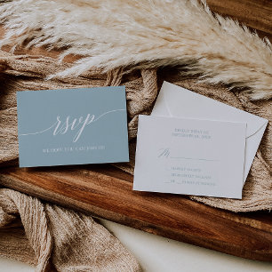 Aqua Beach Coördinaat Eenvoudige RSVP-kaart RSVP Kaartje