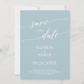 Aqua Beach Coordinate Sla de datum op Save The Date (Voorkant)