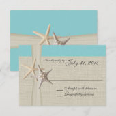 Aqua Beach en Burlap Response Kaart (Voorkant / Achterkant)