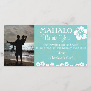 Aqua Beach Flowers Hartelijk dank voor uw fotokaar Bedankkaart