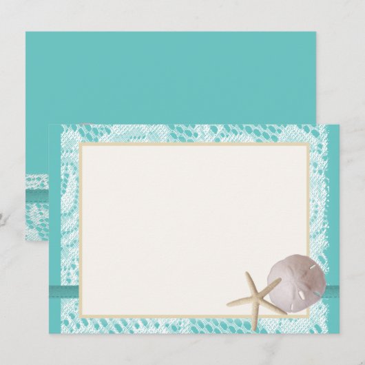 Aqua Beach Kant Zand Dollar Bedankt (Voorkant / Achterkant)