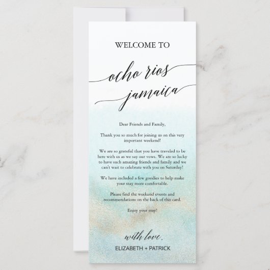 Aqua Beach Ocho Rios Welcome Letter & Itinerary (Voorkant)
