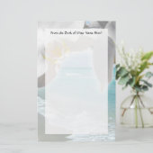Aqua Beach Orchid Briefpapier (Staand voorkant)