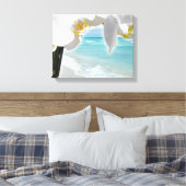 Aqua Beach Orchid Canvas Afdruk (Insitu (Slaapkamer))
