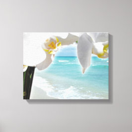 Aqua Beach Orchid Canvas Afdruk