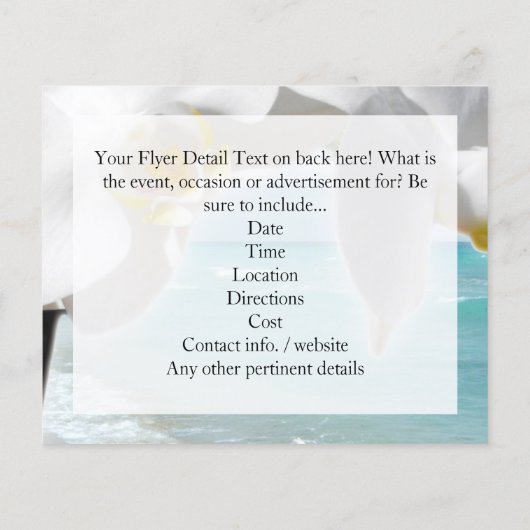 Aqua Beach Orchid Flyer (Achterkant)