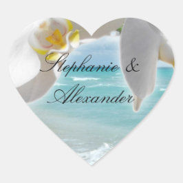 Aqua Beach Orchid Hart Sticker