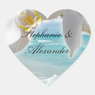 Aqua Beach Orchid Hart Sticker