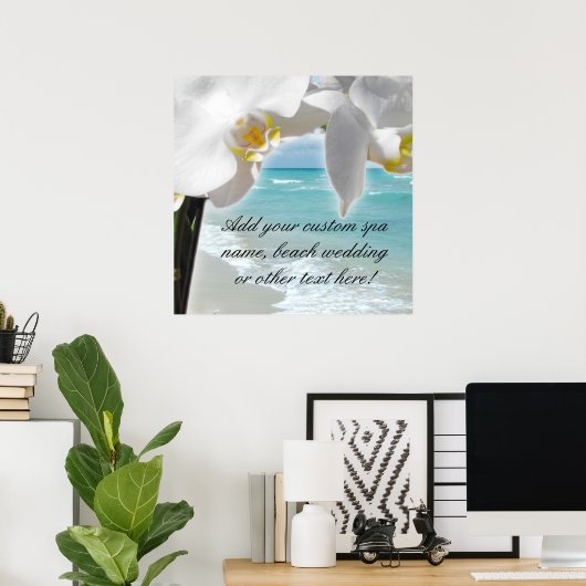 Aqua Beach Orchid Poster (Thuiskantoor)