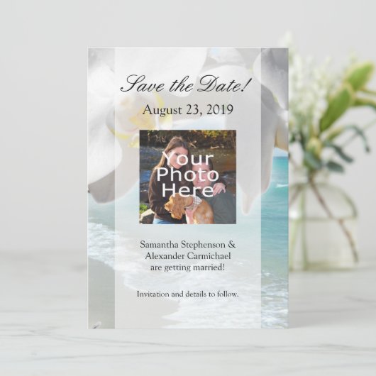 Aqua Beach Orchid Save The Date (Staand voorkant)