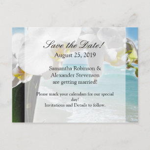 Aqua Beach Orchid Save the Date Briefkaart