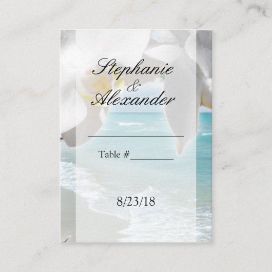 Aqua Beach Orchid Table Place Card Plaatskaartje (Voorkant)