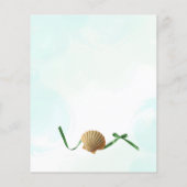 Aqua Beach Shells Starfish Compass Wedding (Achterkant)