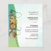 Aqua Beach Shells Starfish Compass Wedding (Voorkant)