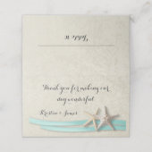 Aqua Beach Starfish & Ribbon Plaatskaartje (Buitenkant ongevouwen)