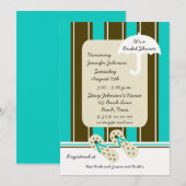 Aqua Beach Thema bruids douche uitnodiging (Voorkant / Achterkant)