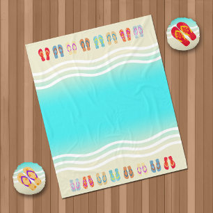 Aqua Beach Waves Zomersandalen Fleece Deken