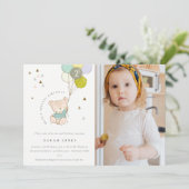 Aqua Beer Ballon Foto Elke zondag Uitnodigen Bedankkaart (Staand voorkant)