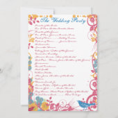 Aqua Beeswax Raspberry Wild Flower Bird Wedding Kaart (Achterkant)