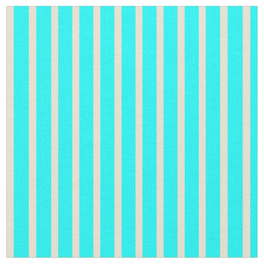 Aqua & beige gekleurd Striped/Lined Pattern Stof (Close Up)