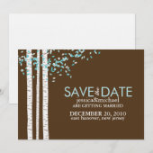 Aqua Berk Bomen Trouw Save the Date Kaart (Voorkant / Achterkant)