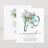Aqua Bicycle Floral Basket Budget Modus Kaart (Voorkant / Achterkant)