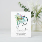 Aqua Bicycle Floral Basket Budget Modus Kaart (Staand voorkant)