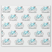 Aqua Bicycle met Cycoloog Text op White Cadeaupapier (Vlak)
