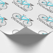 Aqua Bicycle met Cycoloog Text op White Cadeaupapier (Hoek)