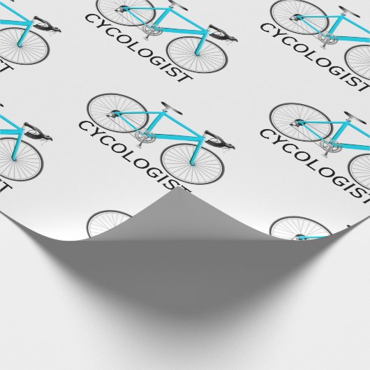 Aqua Bicycle met Cycoloog Text op White Cadeaupapier (Hoek)
