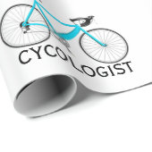 Aqua Bicycle met Cycoloog Text op White Cadeaupapier (Rol Hoek)