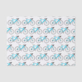 Aqua Bicycle op White Tissue Paper Tissuepapier (Voorkant)