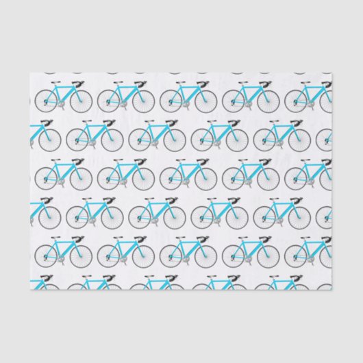 Aqua Bicycle op White Tissue Paper Tissuepapier (Voorkant)