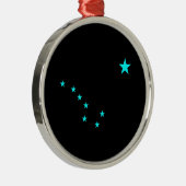Aqua Big Dipper Metalen Ornament (Rechts)