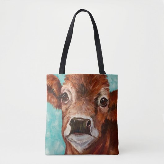 Aqua Big Eyed Calf Tote Bag (Voorkant)