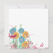 Aqua Bijenwas Framboos Wilde Bloem Bruiloft Vogel Kaart (Achterkant)